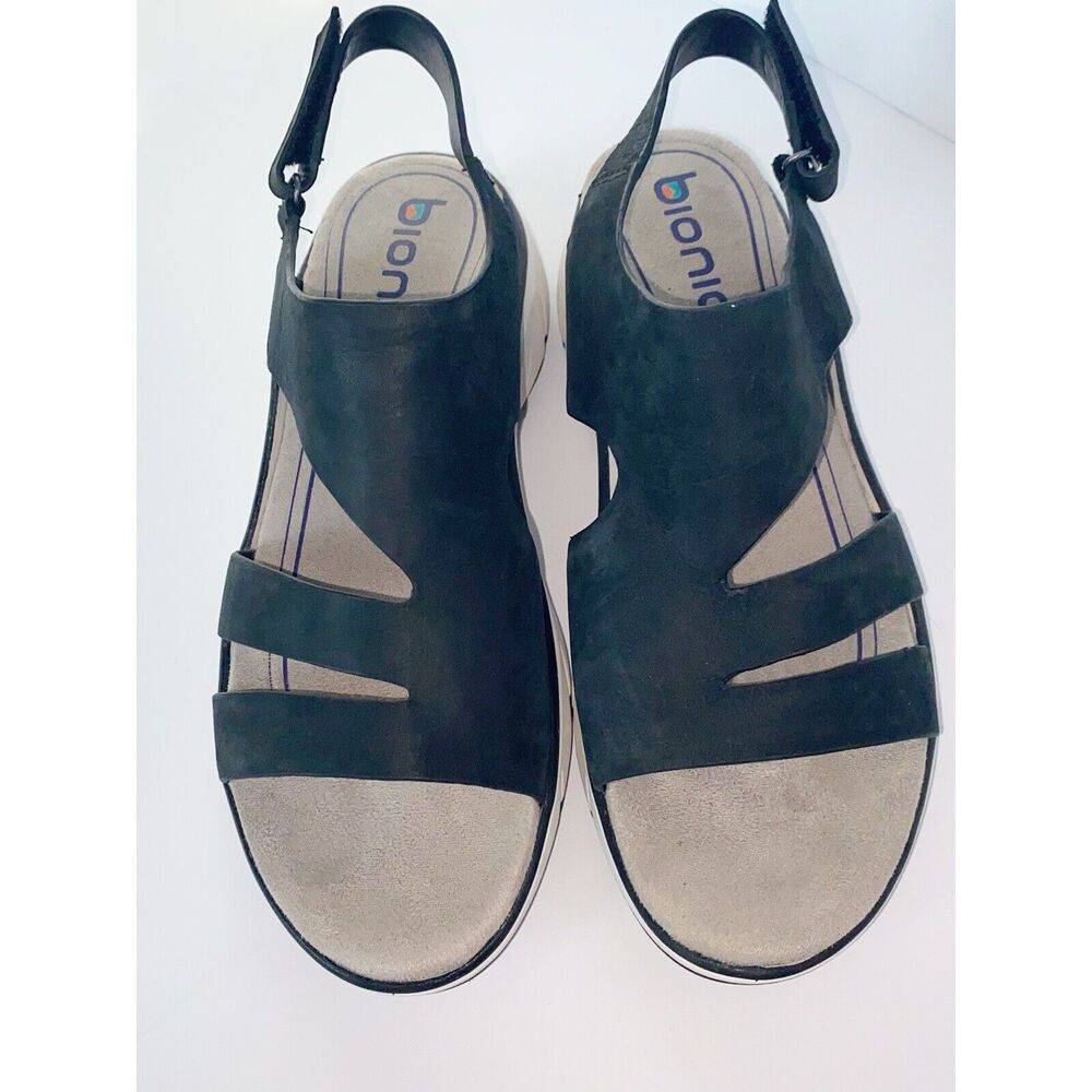 BIONICA Akela Sandals Womens 9 Black White Strappy Outdoor Casual Comfort Sporty - Picture 14 of 14